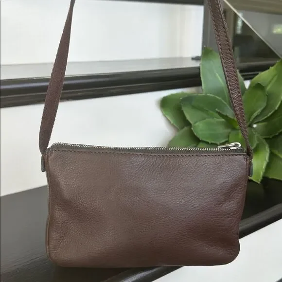 Fossil genuine leather like new crossbody shoulder purse brown - Picture 5 of 10